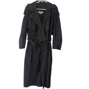 Brem Rainwear Vintage Women's Plus Size 18 Black Trench Coat W Belt